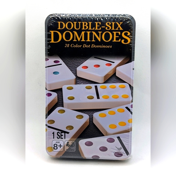 Double Six Dominoes 28 Color Dot Cardinal Board Game Domino Set Factory Sealed - Picture 1 of 2